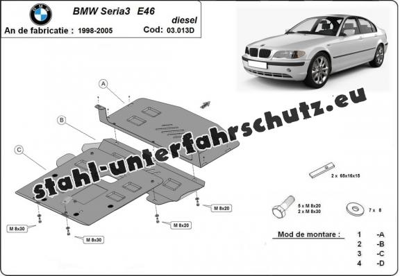 Unterfahrschutz für Motor der Marke BMW Seria 3 E46 - Diesel