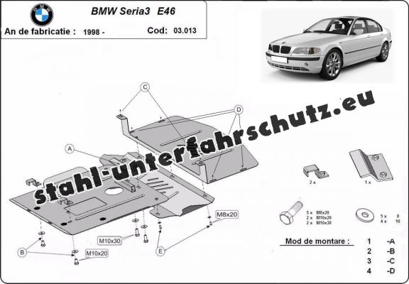Unterfahrschutz für Motor der Marke BMW Seria 3 E46 - Benzin