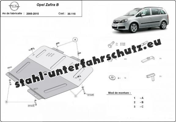 Unterfahrschutz für Motor der Marke Opel Zafira B