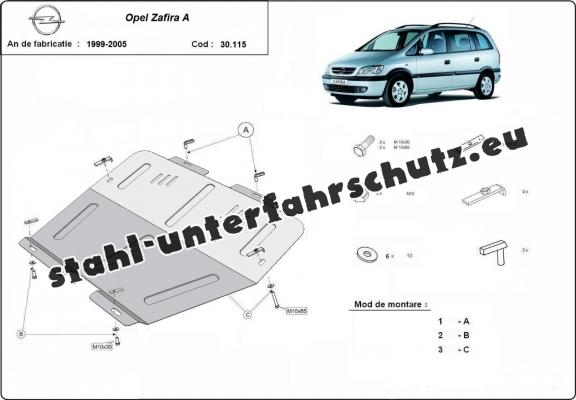 Unterfahrschutz für Motor der Marke Opel Zafira