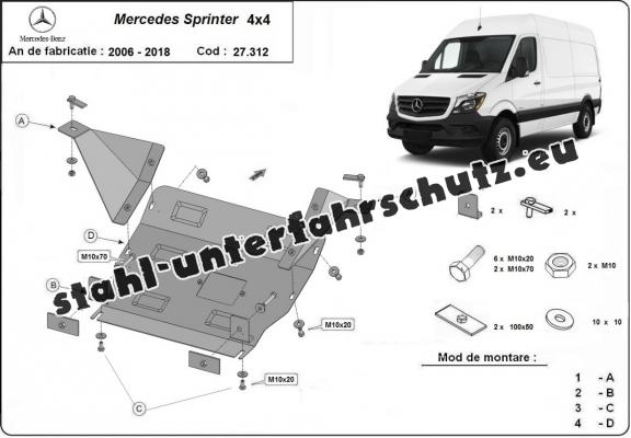 Unterfahrschutz für Motor der Marke Mercedes Sprinter 4x4