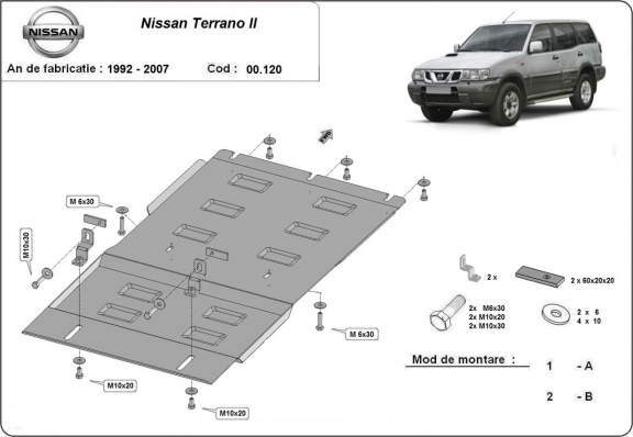 Stahl Getriebe Schutz für Nissan Terrano II 