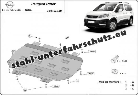 Unterfahrschutz für Motor der Marke Peugeot Rifter / Partner