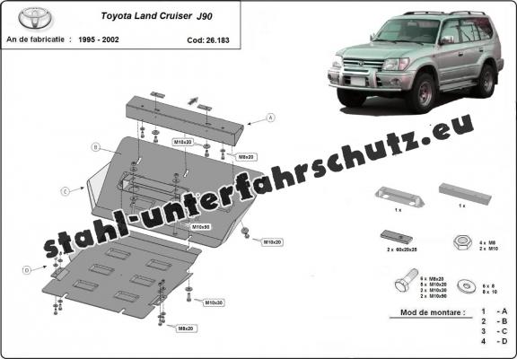 Unterfahrschutz für Motor der Marke Toyota Land Cruiser J90