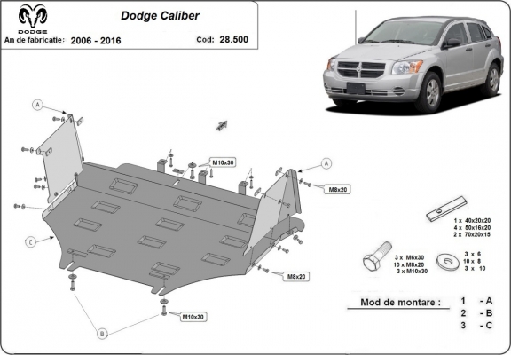 Unterfahrschutz für Motor der Marke Dodge Caliber