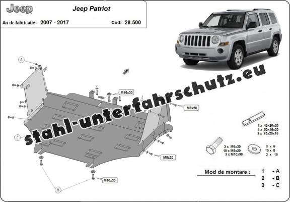 Unterfahrschutz für Motor der Marke Jeep Patriot