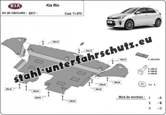 Unterfahrschutz für Motor der Marke Kia Rio 4
