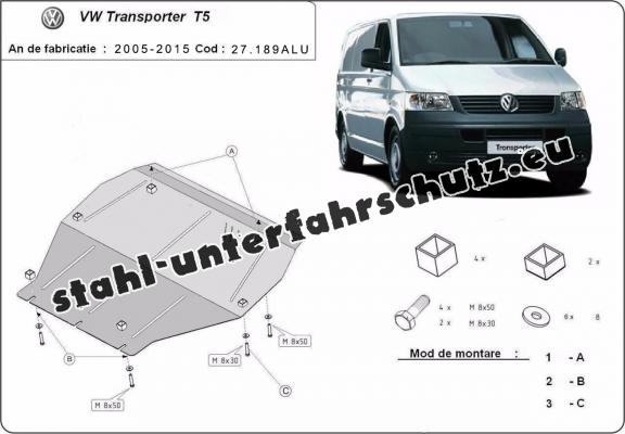 Aluminium Unterfahrschutz für Motor der Marke Volkswagen Transporter T5