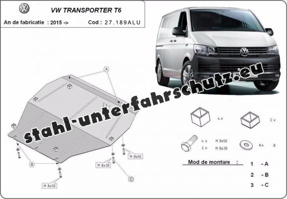 Aluminium Unterfahrschutz für Motor der Marke Volkswagen Volkswagen Transporter T6