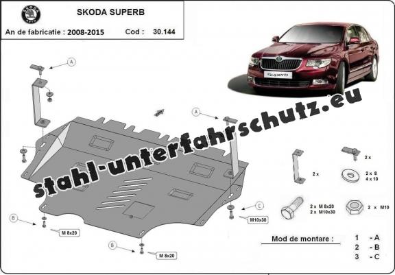 Unterfahrschutz für Motor der Marke Skoda Superb 2