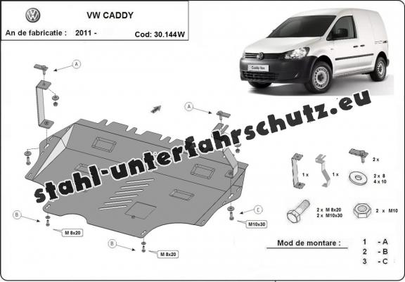 Unterfahrschutz für Motor der Marke VW Caddy - mit WEBASTO