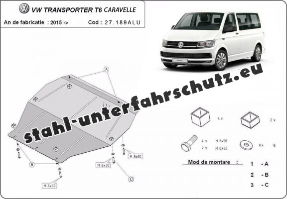 Aluminium Unterfahrschutz für Motor der Marke Volkswagen Volkswagen Transporter T6 Caravelle