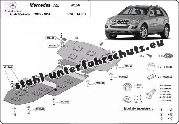 Unterfahrschutz für Motor der Marke Mercedes ML W164