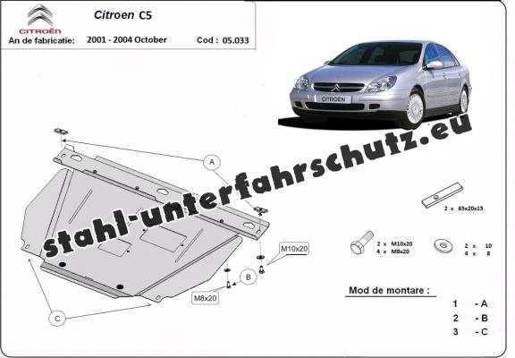Unterfahrschutz für Motor der Marke Citroen C5