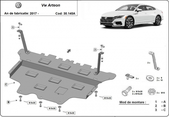 Unterfahrschutz für Motor der Marke VW Arteon - Automatikgetriebe