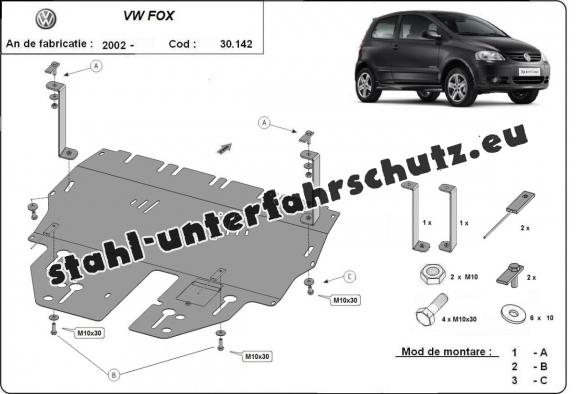 Unterfahrschutz für Motor der Marke VW Fox