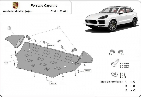 Unterfahrschutz für Motor der Marke Porsche Cayenne