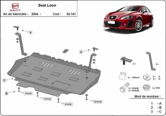 Unterfahrschutz für Motor der Marke Seat Leon Mk2