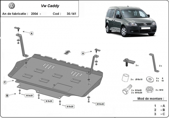 Unterfahrschutz für Motor der Marke  VW Caddy