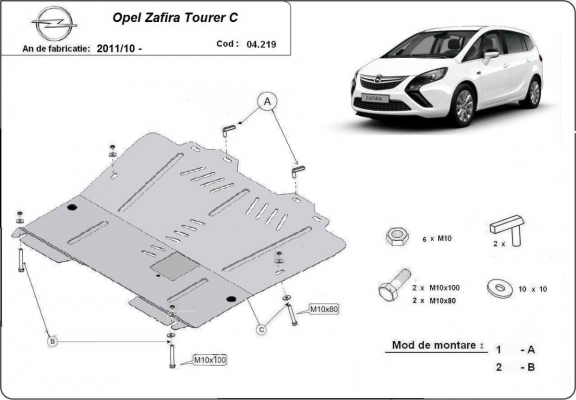Unterfahrschutz für Motor der Opel Zafira C