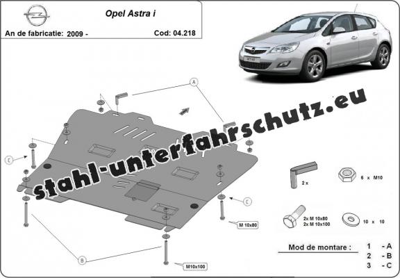 Unterfahrschutz für Motor der Marke Opel Astra I