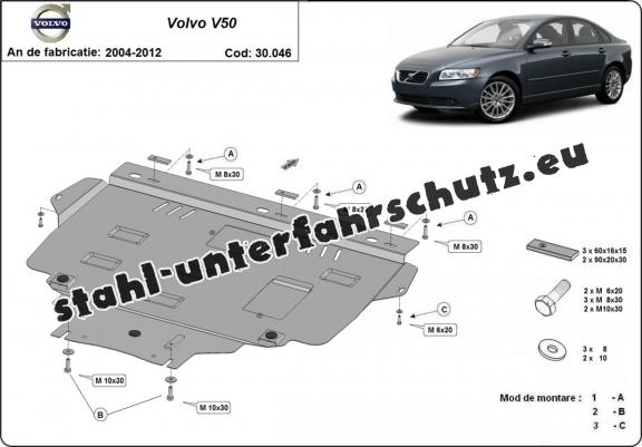 Unterfahrschutz für Motor der Marke Volvo V50