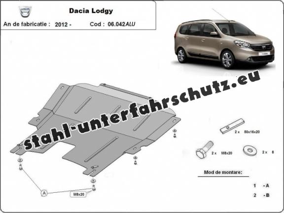 Aluminium Unterfahrschutz für Motor der Marke DACIA LODGY