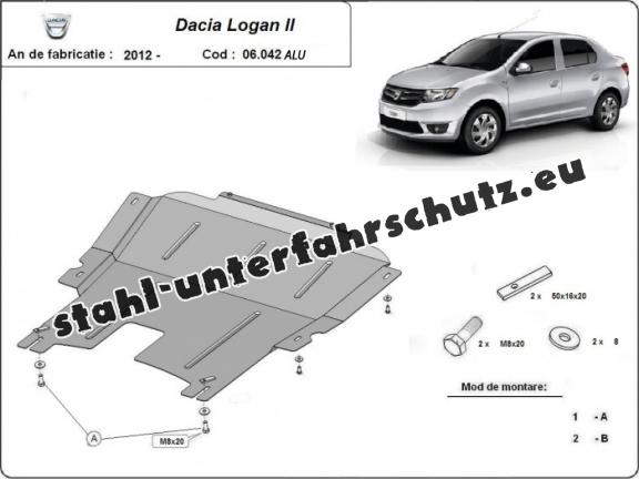 Aluminium Unterfahrschutz für Motor der Marke DACIA LOGAN 2