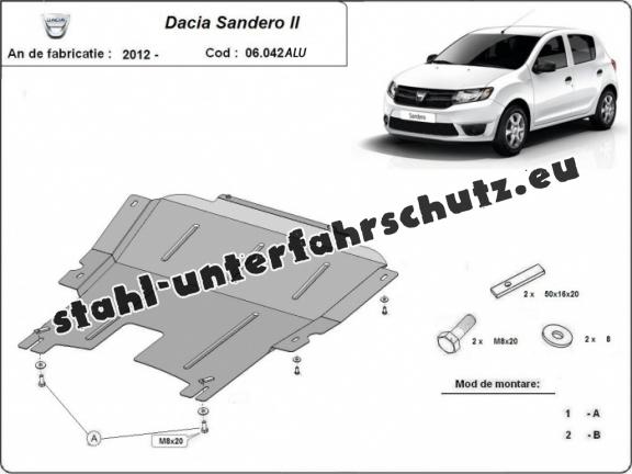 Aluminium Unterfahrschutz für Motor der Marke DACIA  SANDERO 2