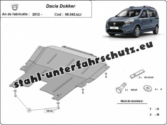 Aluminium Unterfahrschutz für Motor der Marke DACIA DOKKER