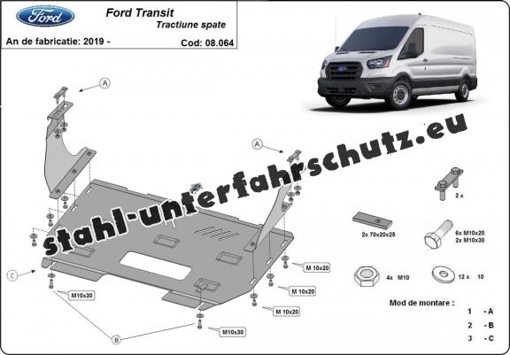 Unterfahrschutz für Motor der Marke Ford Transit - Hinterradantrieb
