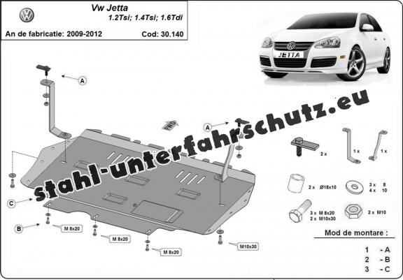 Unterfahrschutz für Motor der Marke VW Jetta