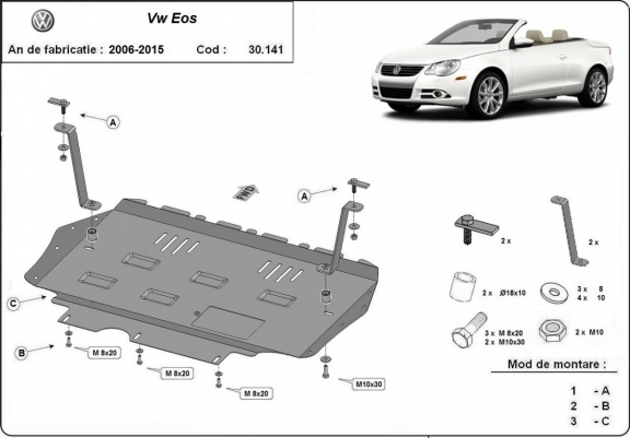 Unterfahrschutz für Motor der Marke VW Eos