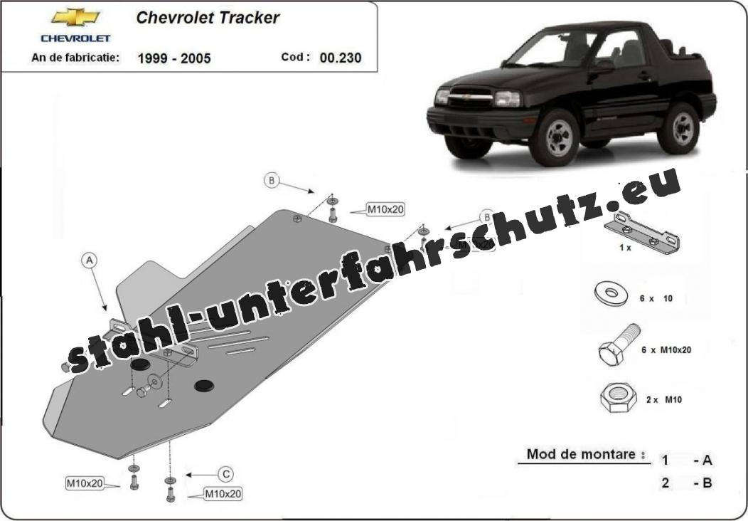 Unterfahrschutz Motor- Getriebeschutz für Chevrolet Tracker 1998-2004