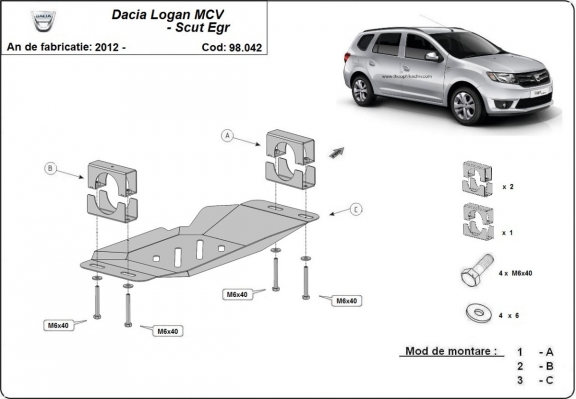 Unterfahrschutz für Stop & Go-System, EGR Dacia Logan MCV