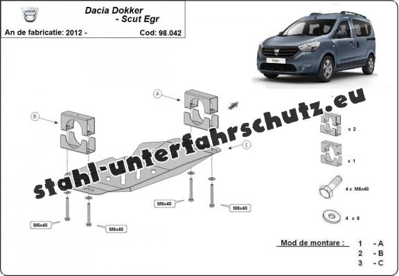 Unterfahrschutz für Stop & Go-System, EGR Dacia Dokker
