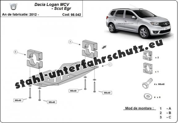 Unterfahrschutz für Stop & Go-System, EGR Dacia Logan MCV