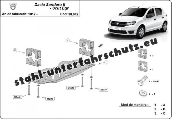 Unterfahrschutz für Stop & Go-System, EGR Dacia Sandero 2