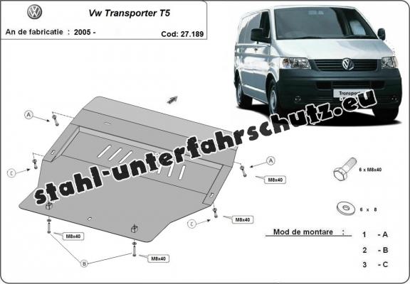 Unterfahrschutz für Motor der Marke Volkswagen Transporter T5