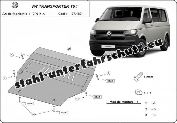 Unterfahrschutz für Motor der Marke Volkswagen Transporter T6.1