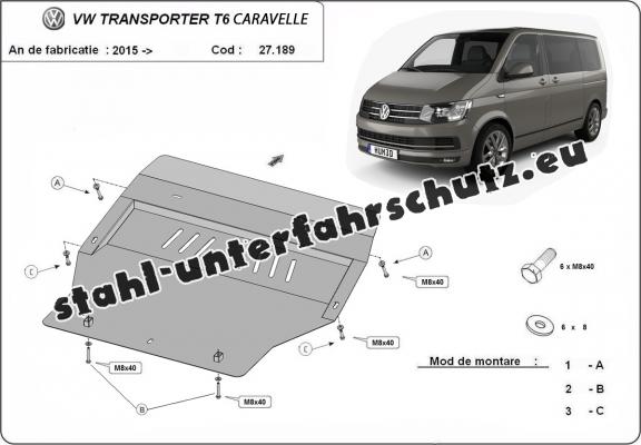 Unterfahrschutz für Motor der Marke Volkswagen Transporter T6 Caravelle