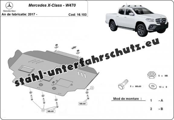 Unterfahrschutz für Motor der Marke Mercedes X-Class W470
