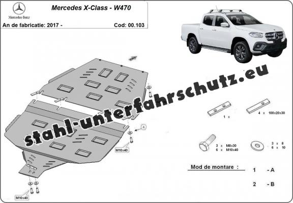 Stahl Getriebe Schutz und Verteilergetriebeschutz für Mercedes X-Class W470