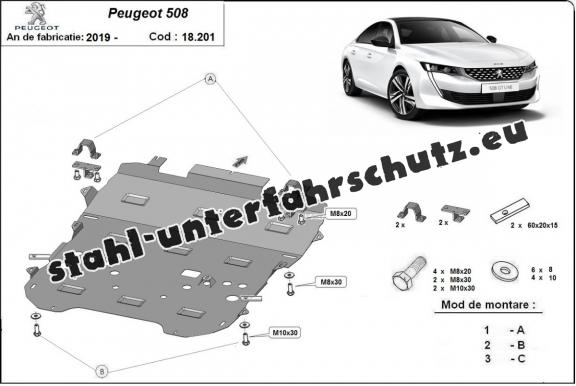 Unterfahrschutz für Motor der Marke Peugeot 508