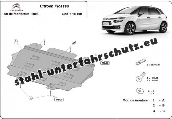 Unterfahrschutz für Motor der Marke Citroen C4 Picasso