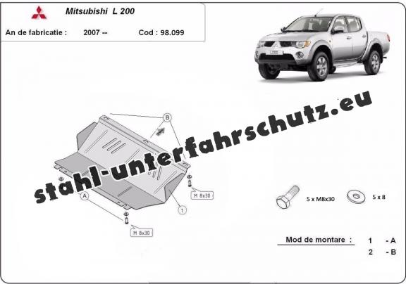 Unterfahrschutz für Kühler aus Stahl für  Mitsubishi L 200