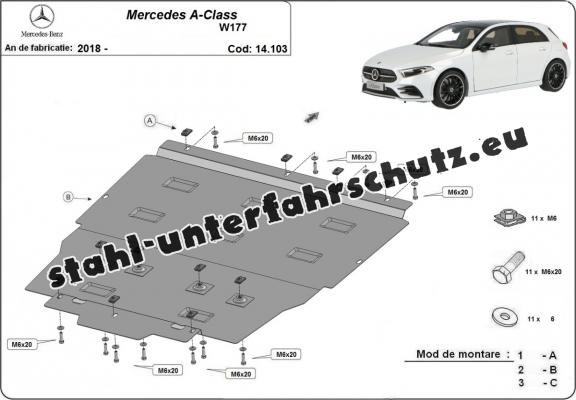 Unterfahrschutz für Motor der Marke Mercedes A-Class W177