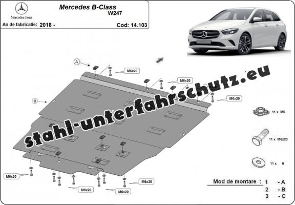 Unterfahrschutz für Motor der Marke Mercedes B-Class W247