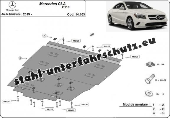 Unterfahrschutz für Motor der Marke Mercedes CLA C118