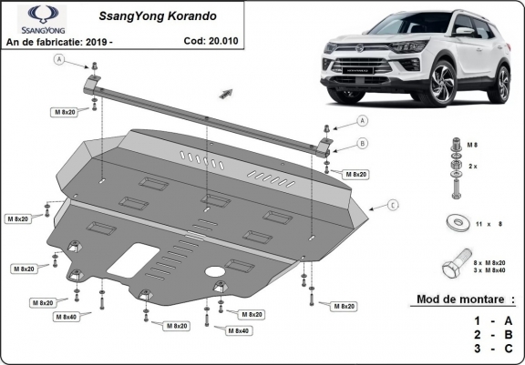 Unterfahrschutz für Motor der Marke SsangYong Korando
